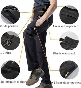 img 2 attached to Men'S Quick-Dry Hiking Pants Convertible Zip Off Breathable Cargo Work Outdoor Stretch Trousers For Travel Fishing