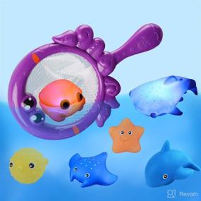 img 1 attached to 🛀 Dwi Dowellin Bath Toys for Toddlers: Light-Up Animal and Squirt Toys - Color Changing & Water Scooping Fun!