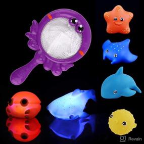 img 4 attached to 🛀 Dwi Dowellin Bath Toys for Toddlers: Light-Up Animal and Squirt Toys - Color Changing & Water Scooping Fun!