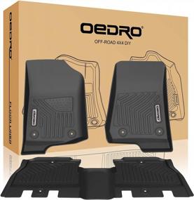 img 4 attached to OEDRO All-Weather Floor Liners Compatible With 2018-2023 Jeep Wrangler JL Unlimited 4-Door - Unique Black TPE Guard Mats