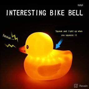 img 1 attached to 🦆 Yellow Duck Car Dashboard Decorations with Propeller Helmet - Squeeze Duck Bicycle Horns & Wonuu Rubber Duck Toy Car Ornaments