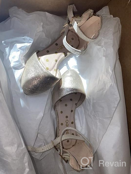 img 1 attached to Sparkle and Shine: nerteo Girl's Pretty Glitter Ballet Flats – Ankle Strap Dress Shoes Sandals review by Ryan Cross