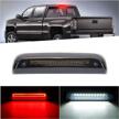 smoked led third brake light with white cargo light for 2014-2018 chevy silverado gmc sierra 1500 2500hd 3500hd, high-mount stop lamp compatible with silverado/sierra logo