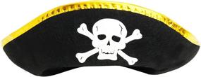 img 3 attached to Выглядите как пират в трехугольной пиратской шляпе Skeleteen - идеальный аксессуар для костюма