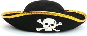 img 4 attached to Выглядите как пират в трехугольной пиратской шляпе Skeleteen - идеальный аксессуар для костюма