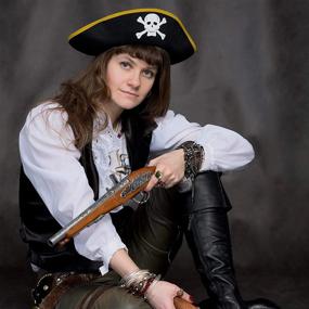 img 1 attached to Выглядите как пират в трехугольной пиратской шляпе Skeleteen - идеальный аксессуар для костюма