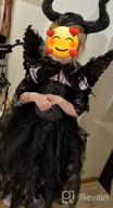 img 1 attached to Girls Maleficent Costume Witch Devil Handmade Knitted Tulle Dress Evil Queen Dress Up Costume For Halloween Cosplay review by Donny Collins