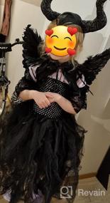img 5 attached to Костюм Малефисенты для девочек, вязаное платье из тюля ручной работы, костюм ведьмы и дьявола, платье злой королевы, костюм для Хэллоуина, косплей