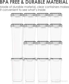 img 2 attached to 🍽️ Vtopmart Airtight Food Storage Containers Set: 15pcs BPA Free + 24 Labels, Black | Ideal for Kitchen Pantry Organization and Storage | Dishwasher Safe