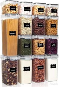 img 4 attached to 🍽️ Vtopmart Airtight Food Storage Containers Set: 15pcs BPA Free + 24 Labels, Black | Ideal for Kitchen Pantry Organization and Storage | Dishwasher Safe