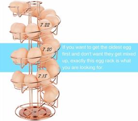 img 1 attached to Rose Gold Toplife Spiral Design Metal Egg Skelter Dispenser Rack Storage Display Rack