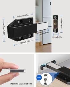 img 1 attached to Jiayi Magnetic Push Latch - Heavy Duty 4 Pack Touch Latches For Large Doors & Kitchen Drawers - Pop Out Release Catch For Cabinets - Black Finish
