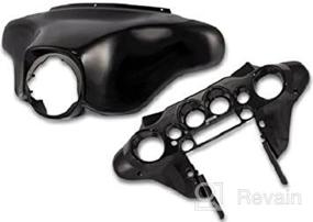 img 1 attached to Bagger Brothers BB-HD1584-044: Front Outer & Inner Batwing Upper Fairing Cowl for Harley Davidson FL Touring Models (1996-2013) in Vivid Black