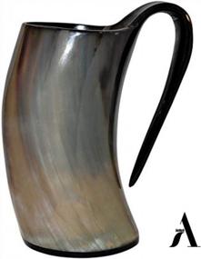 img 1 attached to AnNafi® Genuine Viking Drinking Horn Mugs - Handcrafted Natural Horn Tankard For Beer, Wine, Mead Drinks | Game Of Thrones Collection (PlainMulti, 4) Decorative Handmade Mug