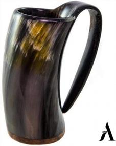 img 3 attached to AnNafi® Genuine Viking Drinking Horn Mugs - Handcrafted Natural Horn Tankard For Beer, Wine, Mead Drinks | Game Of Thrones Collection (PlainMulti, 4) Decorative Handmade Mug
