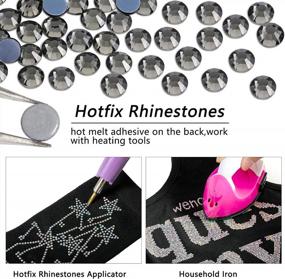 img 1 attached to Beadsland Hotfix Rhinestones, 1440Pcs Flatback Crystal Rhinestones For Crafts Clothes DIY Decoration, Black Diamond,SS20,4.6-4.8Mm
