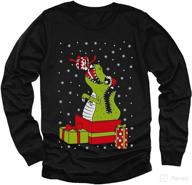 🦖 kids t-rex ugly christmas sweater funny dinosaur sweatshirt long sleeve tee logo