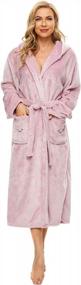 img 2 attached to 🛀 CCKO Plush Robes for Women: Fleece Womens Robe for Ultimate Comfort, Fuzzy Fluffy Women's Bathrobe for Extra Warmth, Soft Cozy Female Bathrobes Long