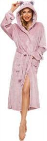 img 4 attached to 🛀 CCKO Plush Robes for Women: Fleece Womens Robe for Ultimate Comfort, Fuzzy Fluffy Women's Bathrobe for Extra Warmth, Soft Cozy Female Bathrobes Long