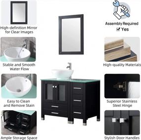 img 2 attached to 36" Black Bathroom Vanity (Round Bowl)