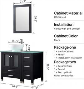 img 3 attached to 36" Black Bathroom Vanity (Round Bowl)