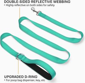img 3 attached to Reflective Dog Leash With Padded Handle - Joytale Double-Sided Nylon Training Lead For Medium & Large Dogs, Teal, Available In 4FT/5FT/6FT Lengths