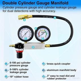 img 1 attached to 🔍 Unleash Engine Power: JoyFans Cylinder Leak Down Tester Kit with Compression Gauge for Pressure Leakage Test on Automotive, Motorcycle, Car - Tu-21 Small Engine Combustion Leakdown Detector in Blue