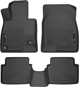 img 4 attached to 🚘 Husky Liners Weatherbeater Series 98651: Front & 2nd Seat Floor Liners for 2014-2018 Mazda 3 Hatchback/Sedan - Black (3 Pcs)