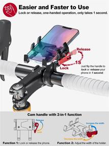 img 2 attached to 🚲 Tiakia 2022 Bike Phone Mount Holder - Aluminum Motorcycle Phone Mount, Handlebar Mount Cell Phone Holder for Bike - 360° Rotation, Universal Bicycle Phone Mount for 4.5-7 Inch Phones (Black/Red)