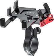 🚲 tiakia 2022 bike phone mount holder - aluminum motorcycle phone mount, handlebar mount cell phone holder for bike - 360° rotation, universal bicycle phone mount for 4.5-7 inch phones (black/red) логотип