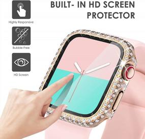 img 2 attached to 5-Pack Bling Cases With Screen Protector For Apple Watch 40Mm - Compatible W/ SE Series 6 5 4 3 2 1 (Black/Pink/Rose Gold/Silver/Iridescent)