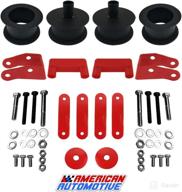 🔴 full lift kit red - american automotive wrangler jk - 3" front + 3" rear steel coil spacers + shock extenders - suspension leveling kit for 2wd and 4wd logo