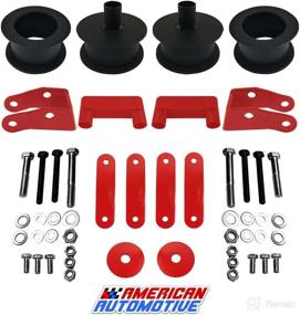 img 4 attached to 🔴 Full Lift Kit Red - American Automotive Wrangler JK - 3" Front + 3" Rear Steel Coil Spacers + Shock Extenders - Suspension Leveling Kit for 2WD and 4WD