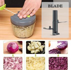 img 3 attached to 650ML Gray Vegetable Chopper - Food Safe BPA Free Material For Fruits, Nuts & Onions Cutting