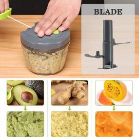 img 2 attached to 650ML Gray Vegetable Chopper - Food Safe BPA Free Material For Fruits, Nuts & Onions Cutting
