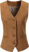 v vocni women's fully lined 4 button v-neck economy dressy suit vest waistcoat logo