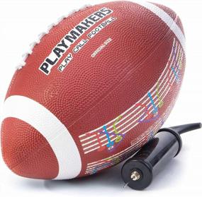 img 4 attached to Full-Size Playbook Ball With 12 Classic Long & Short Play Route Diagrams - Playmakers Play Call Football Set For Recreation, Intramurals, & Tailgates - Official Size 9 Ball & Pump Included