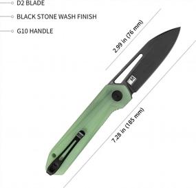 img 3 attached to KUBEY Royal KU321 Folding Pocket Knife - G10 Handle, D2 Blade (Jade Dark Stonewashed)