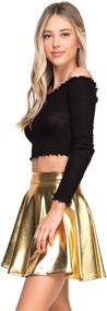 img 2 attached to 👗 Large Women's Leather Skater Skirt - Fashionable Women's Clothing by Skirts