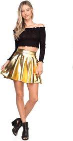 img 1 attached to 👗 Large Women's Leather Skater Skirt - Fashionable Women's Clothing by Skirts