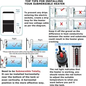 img 3 attached to 🐠 Submersible Aquarium Heater with Adjustable Temperature for Various Tank Sizes - 100w, 200w, 300w