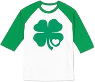 🍀 besserbay unisex kids' st. patrick's day lucky shamrock raglan sleeve t-shirt: irish clover tee for ages 1-8 логотип