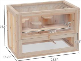 img 2 attached to PawHut 2-Level Small Animal Habitat With Openable Top And Front Door - Perfect For Hamsters, Mice, Rats, Guinea Pigs, And Chinchillas