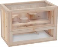 pawhut 2-level small animal habitat with openable top and front door - perfect for hamsters, mice, rats, guinea pigs, and chinchillas logo
