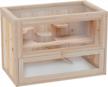 pawhut 2-level small animal habitat with openable top and front door - perfect for hamsters, mice, rats, guinea pigs, and chinchillas logo