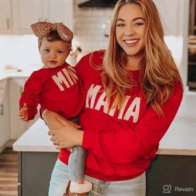 img 3 attached to 👩 Matching Sweater Set for Women, Baby & Family - Mama and Mini Prints Pullover Top for Fall/Winter - Mommy and Me Matching Sweatshirt Collection