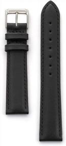 img 3 attached to 16Mm-24Mm Genuine Leather Watch Band - Black & Brown Stitched Calf Skin Replacement Strap, Stainless Steel Metal Buckle Fits Most Brands