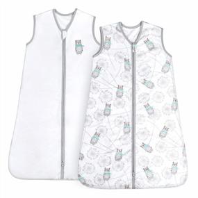 img 4 attached to Комплект из 2 спальных мешков TILLYOU - хлопковое одеяло для малышей 18-24 месяцев, дизайн медведя и одуванчика