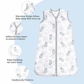 img 3 attached to Комплект из 2 спальных мешков TILLYOU - хлопковое одеяло для малышей 18-24 месяцев, дизайн медведя и одуванчика