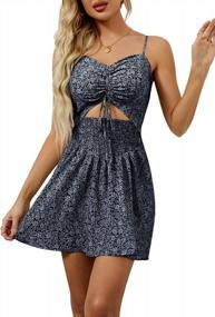 img 4 attached to Womens 2022 Boho Beach Flowy Mini Short Dress With Floral Print And Spaghetti Straps - Ideal For Summer Fun - Bigyonger